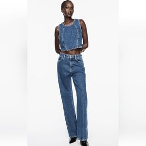 Zara Denim Cropped Top